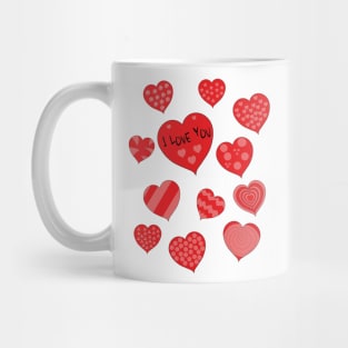 I Love You Hearts Mug